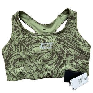 NEW Nike Green Swoosh Sports Bra (DQ5423-334) Training Size 1X NWT